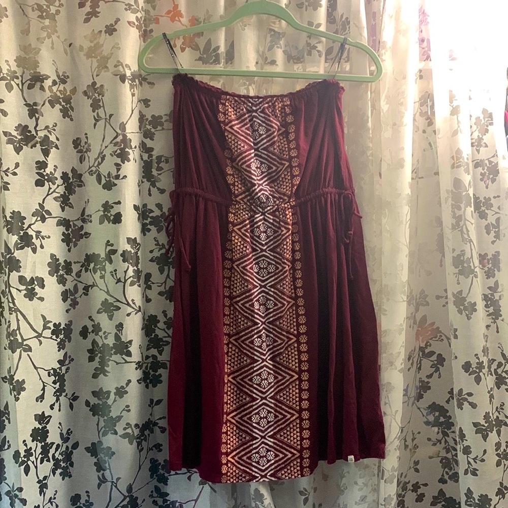 VOLCOM Strapless Midi Summer Dress